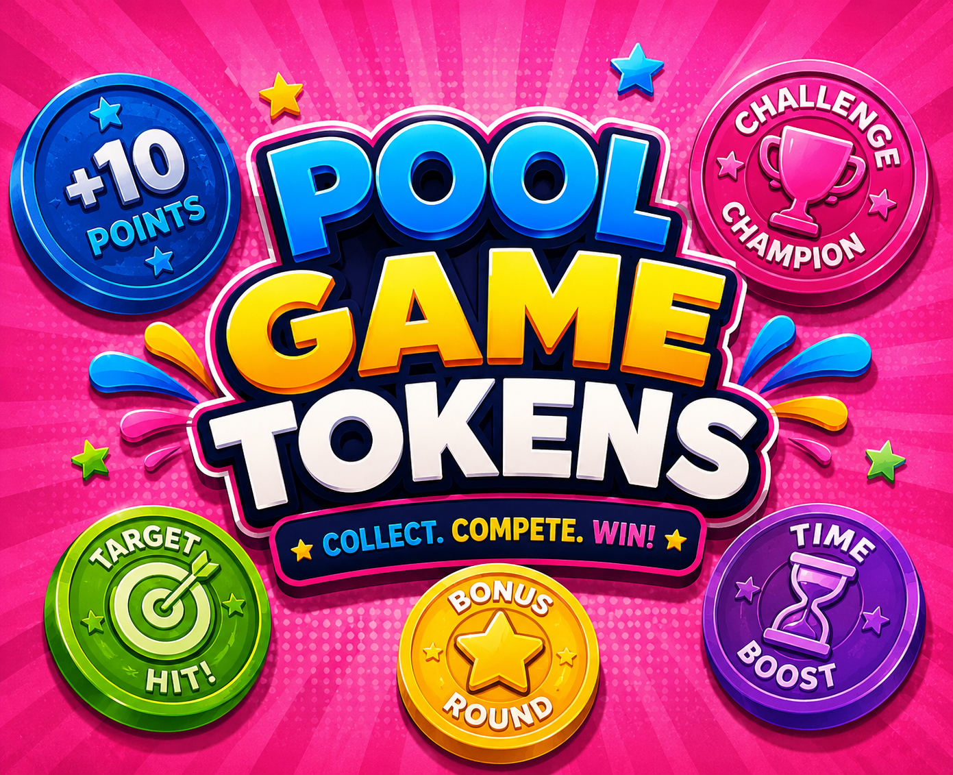 Pool game tokens product graphic